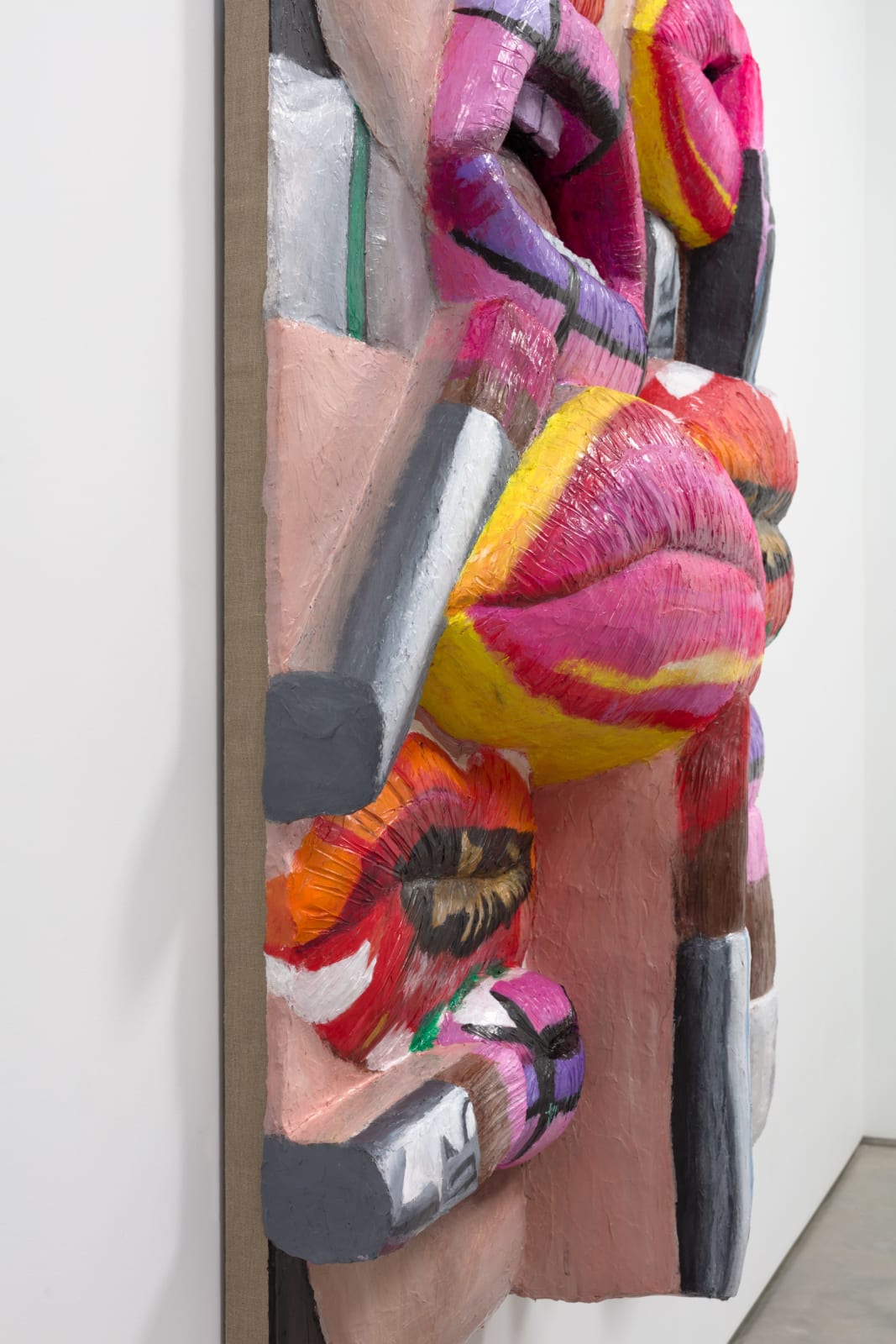 Gina Beavers, Painting Georgia O'Keeffe, Rothko and Pink Mondrian on my lips, 2021
