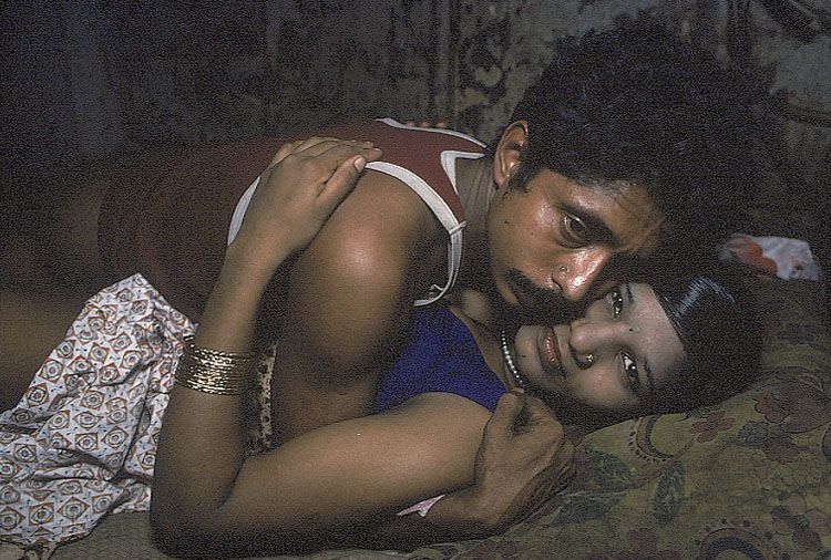 Mary Ellen Mark, Close Portrait of a Girl with a Customer, Bombay, India (from Falkland Road Series), 1978