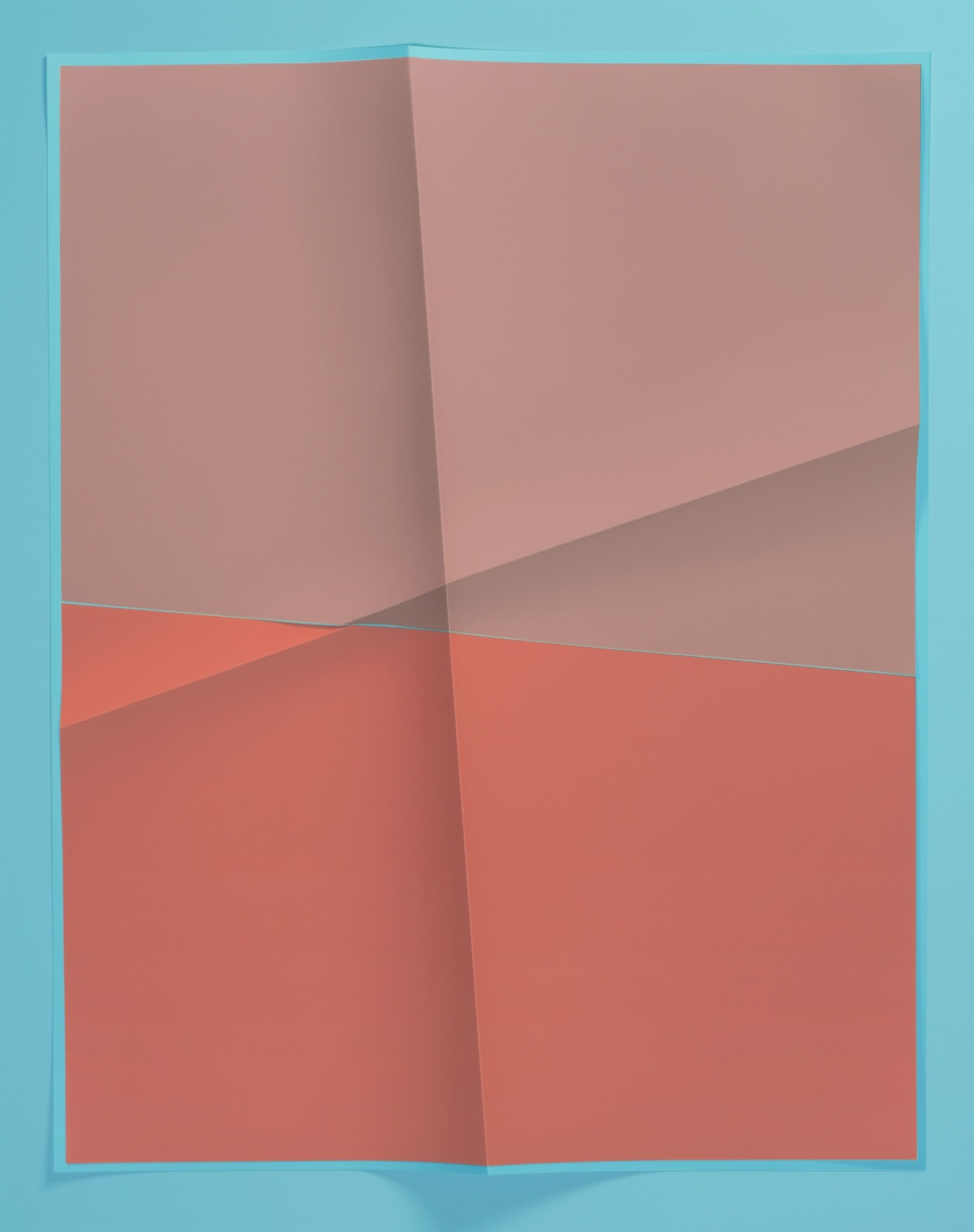 John Houck, Accumulator #20, 3 Colors #B2DAE5, #B4867B, #B46E5C, 2018