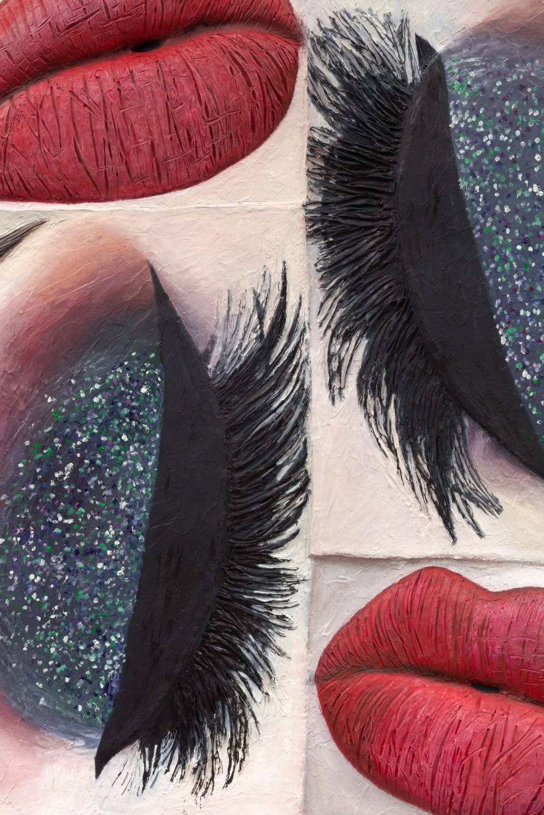 Gina Beavers, Blue Glitter Eye Play, 2023