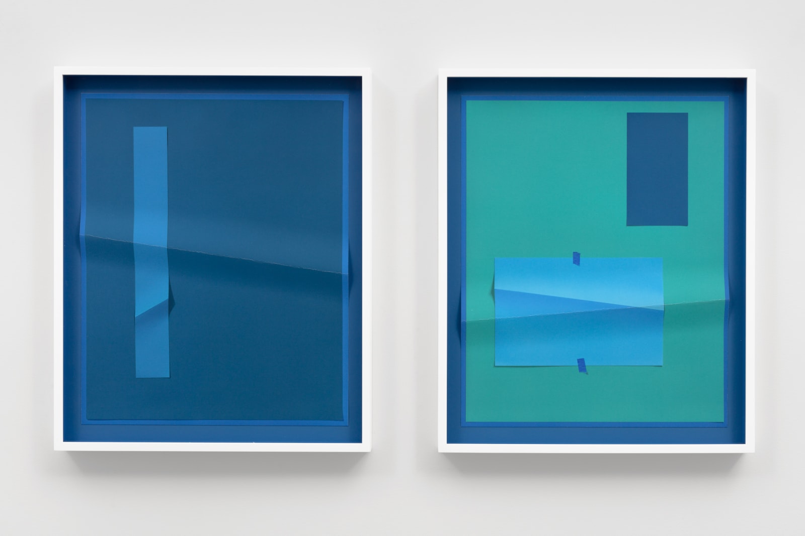 John Houck, Accumulator #34.4, 3 Colors Each #0176C5, #1E754A, #00A3AA, 2020