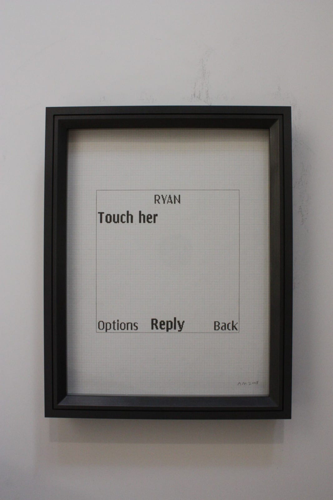 Adam McEwen, Untitled Text Msg (Ryan), 2008
