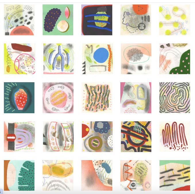 Amy Chan, 6” x 6” works on paper, 2020