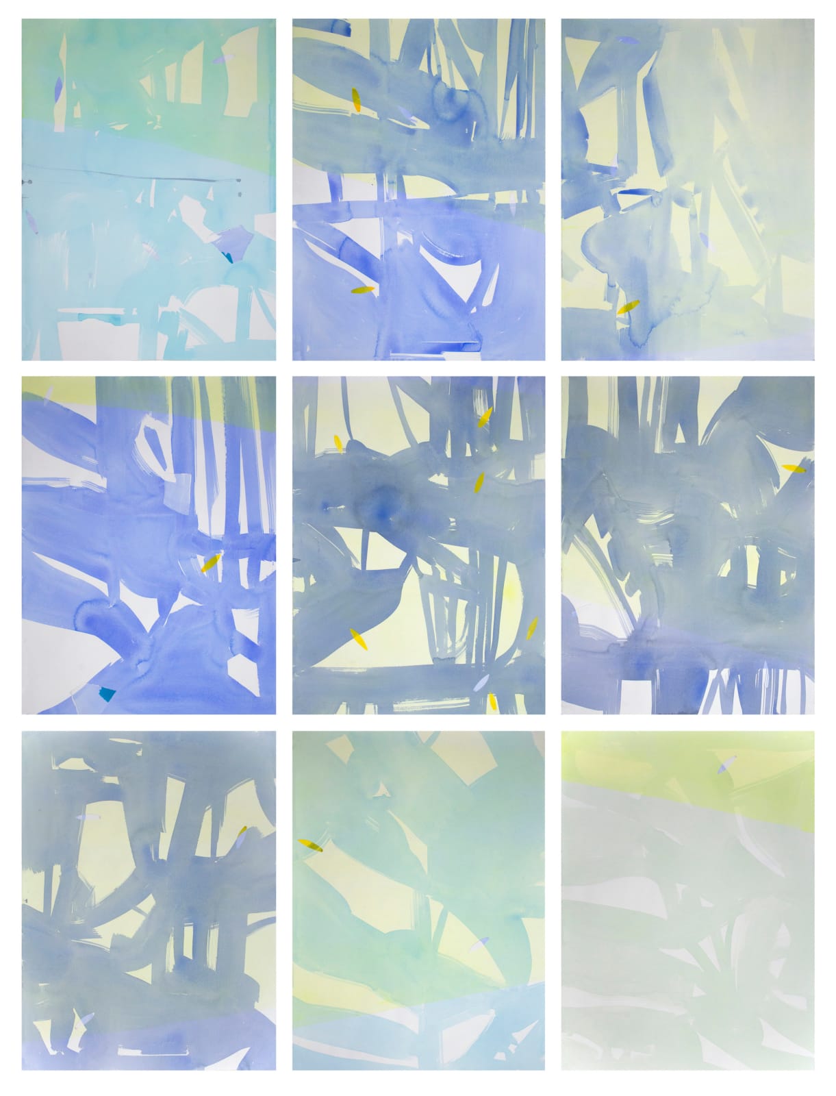 Isa Gagarin, Untitled (Synchronous Series, 9 Panel), 2019