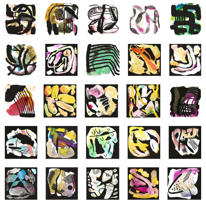 Amy Chan, 6” x 6” works on paper, 2020