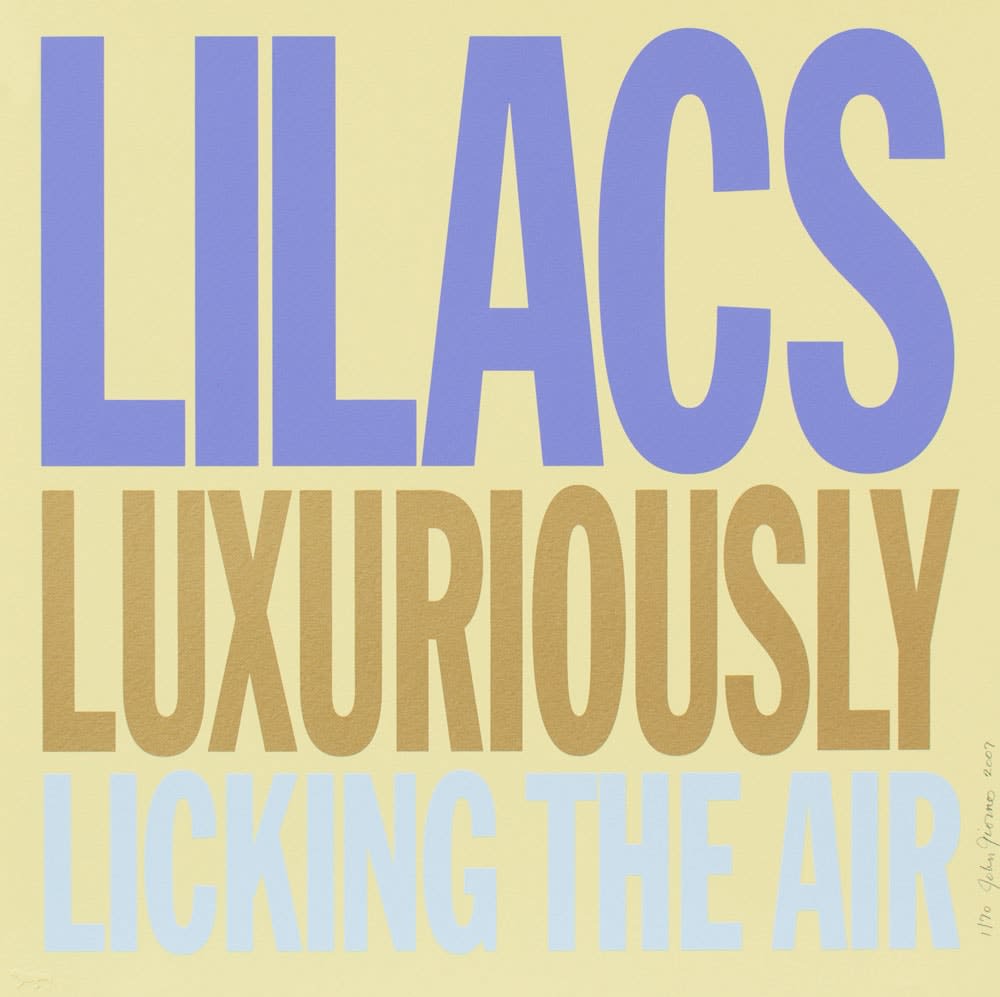 John Giorno, Welcoming the Flowers - Lilacs, 2007