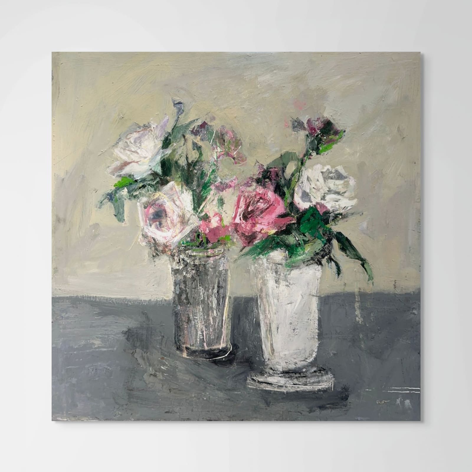 Cate West Zahl, Two Spring Arrangements (Roses), 2025