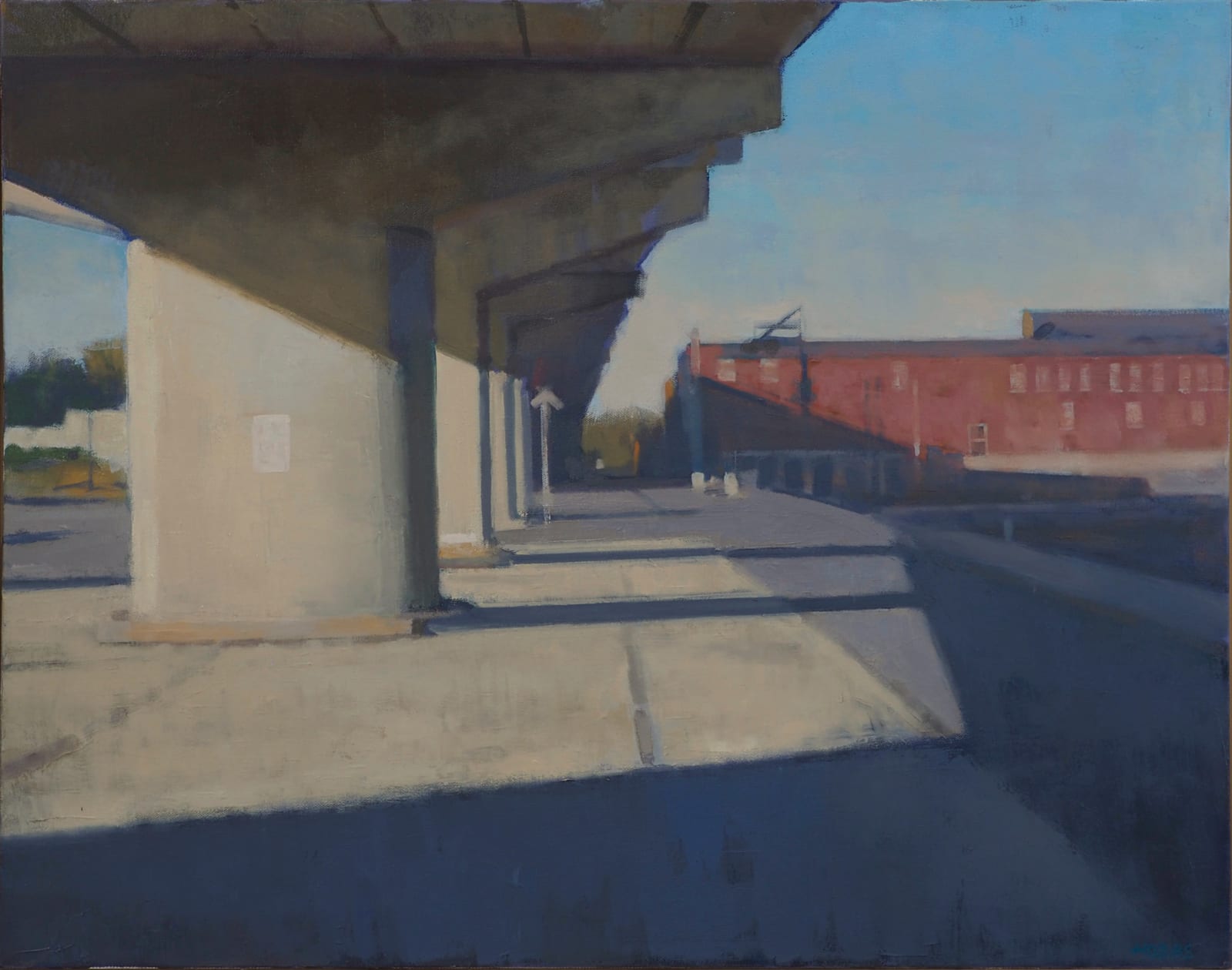 Frank Hobbs, Elevated Roadway and Red Warehouse, 2025