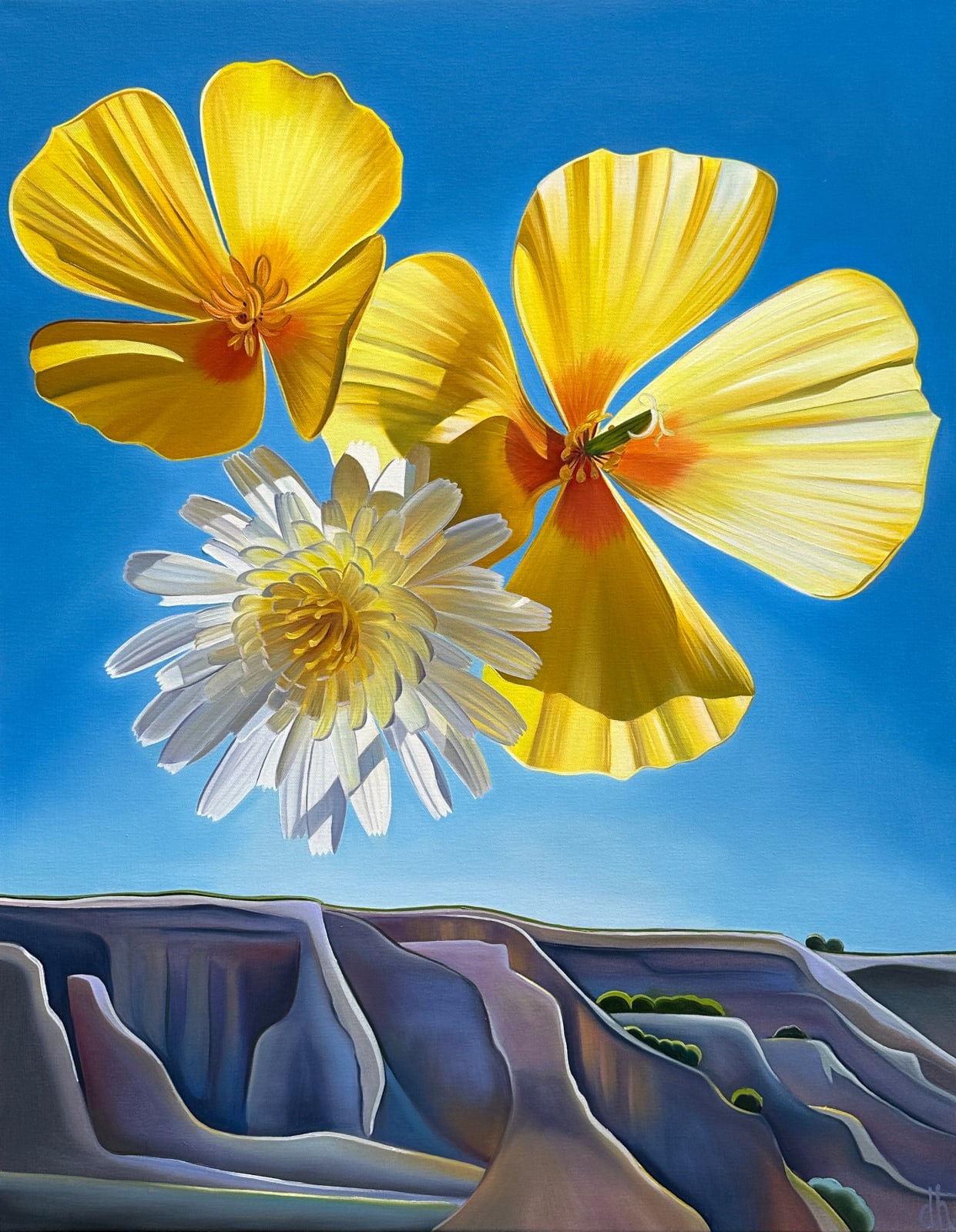 Dyana Hesson, "Arizona Pinwheels, Mexican Poppies and Desert Dandelion Near Tubac, AZ", 2025