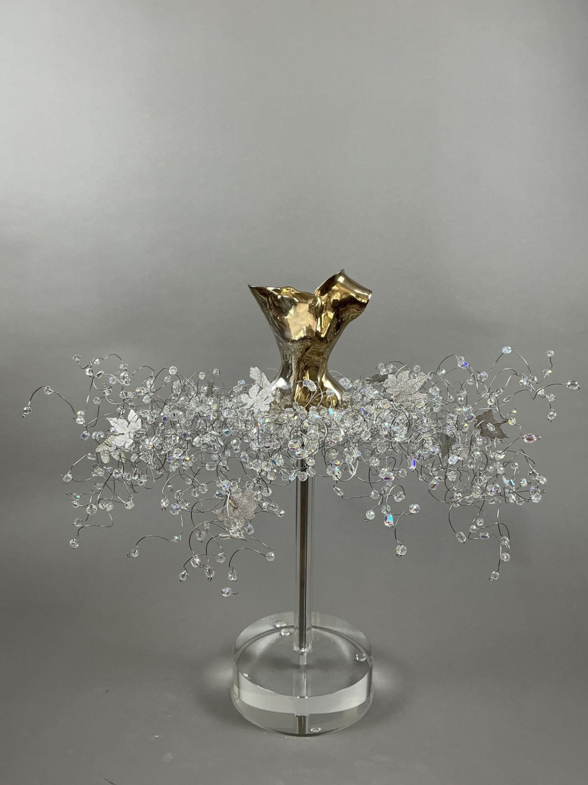 Estella Fransbergen, "High Polish Bronze One Shoulder Torso w/ Silver-Rubbed Leaves", 2025