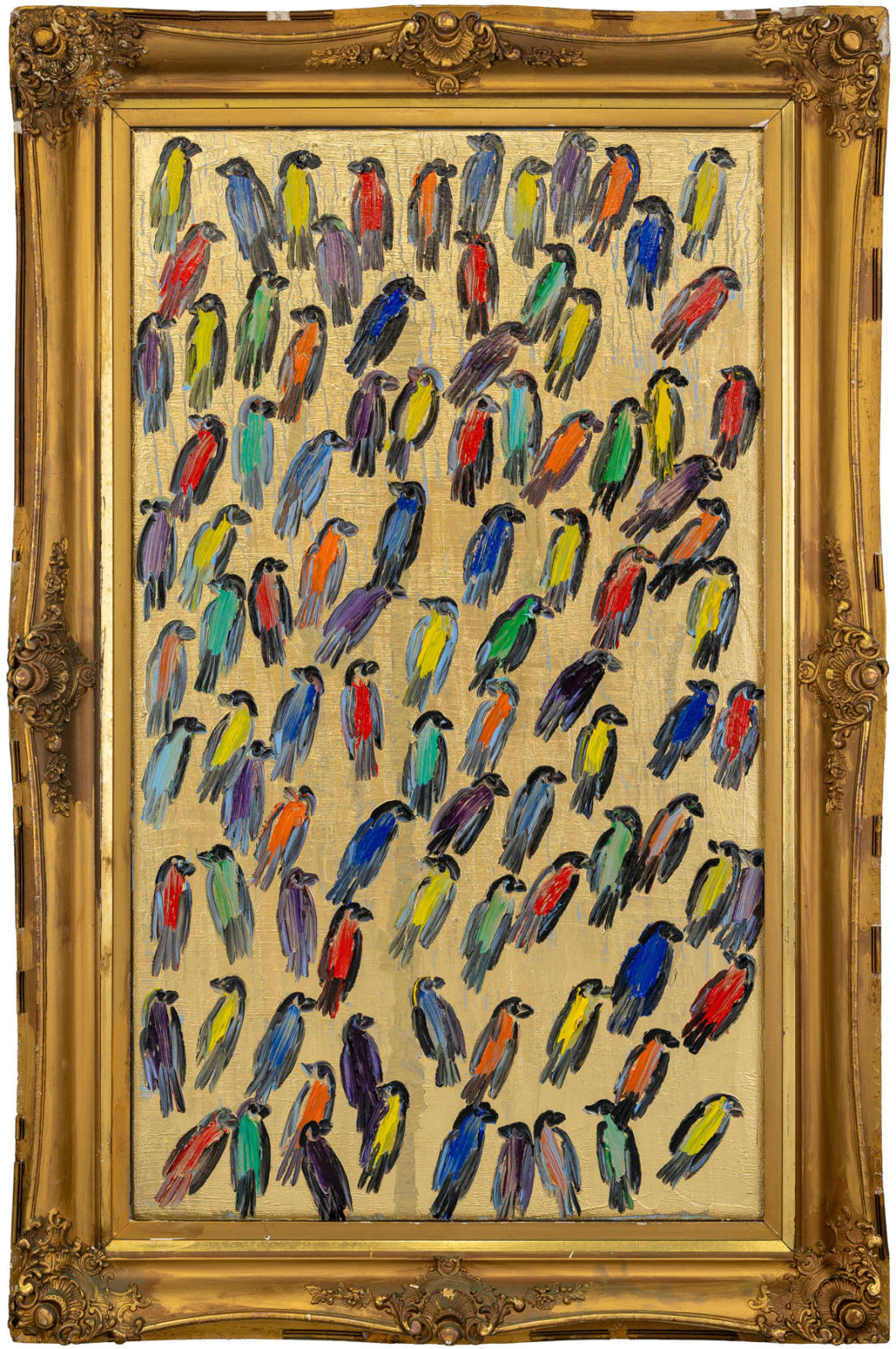 Hunt Slonem, "Golden Finches", 2023