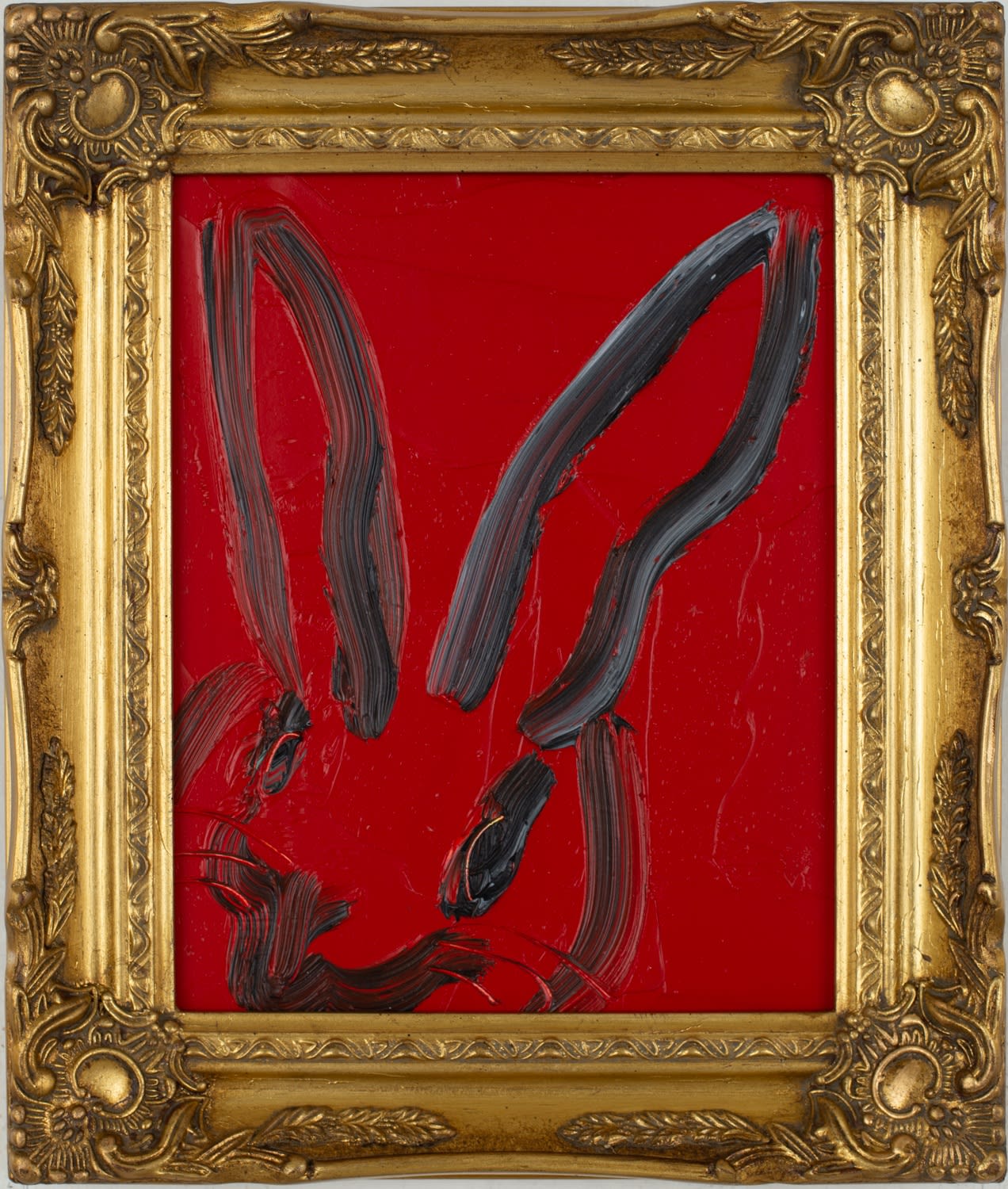 Hunt Slonem, "Untitled Red Bunny", 2018