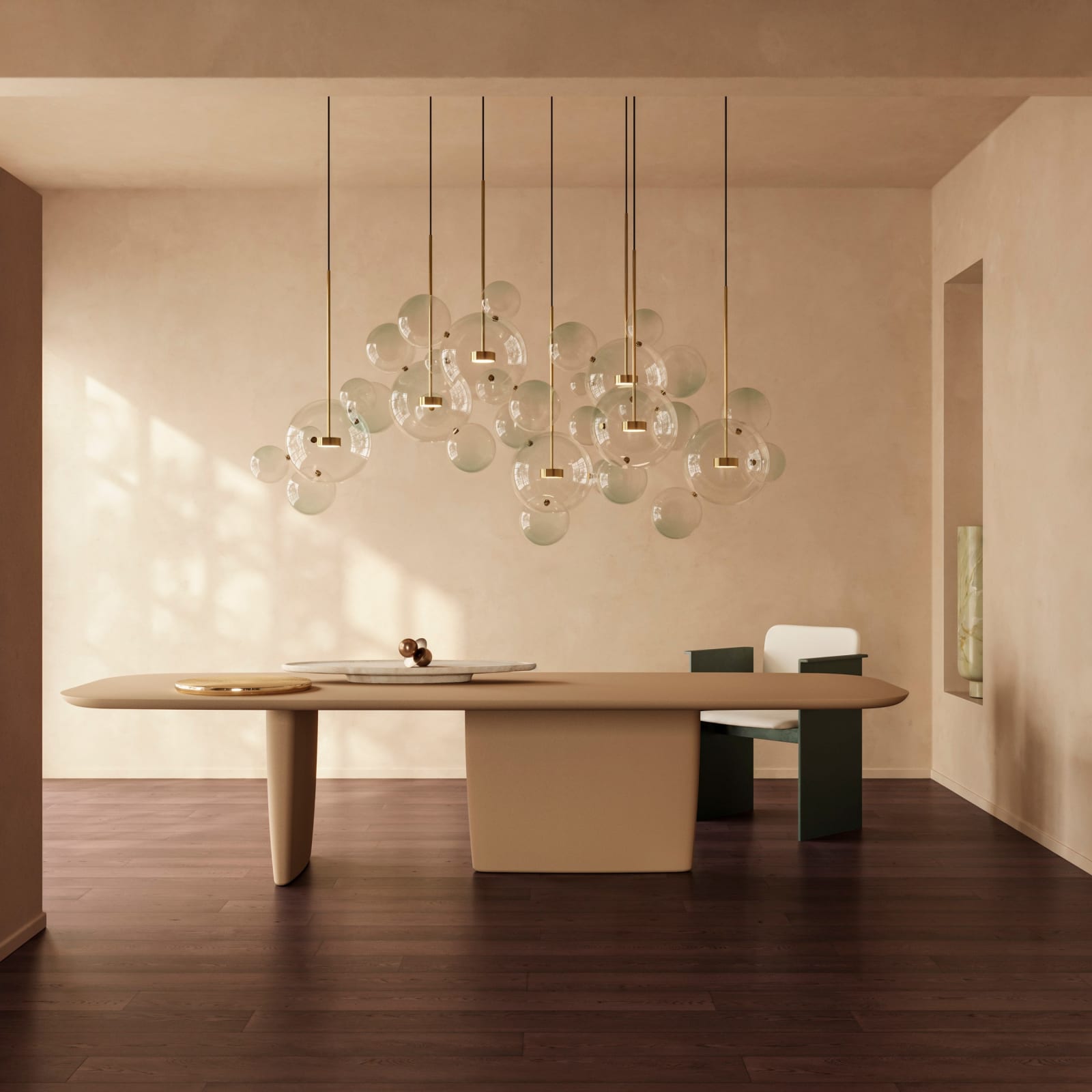 Giopato & Coombes, Bolle Zigzag Chandelier 34 Bubbles