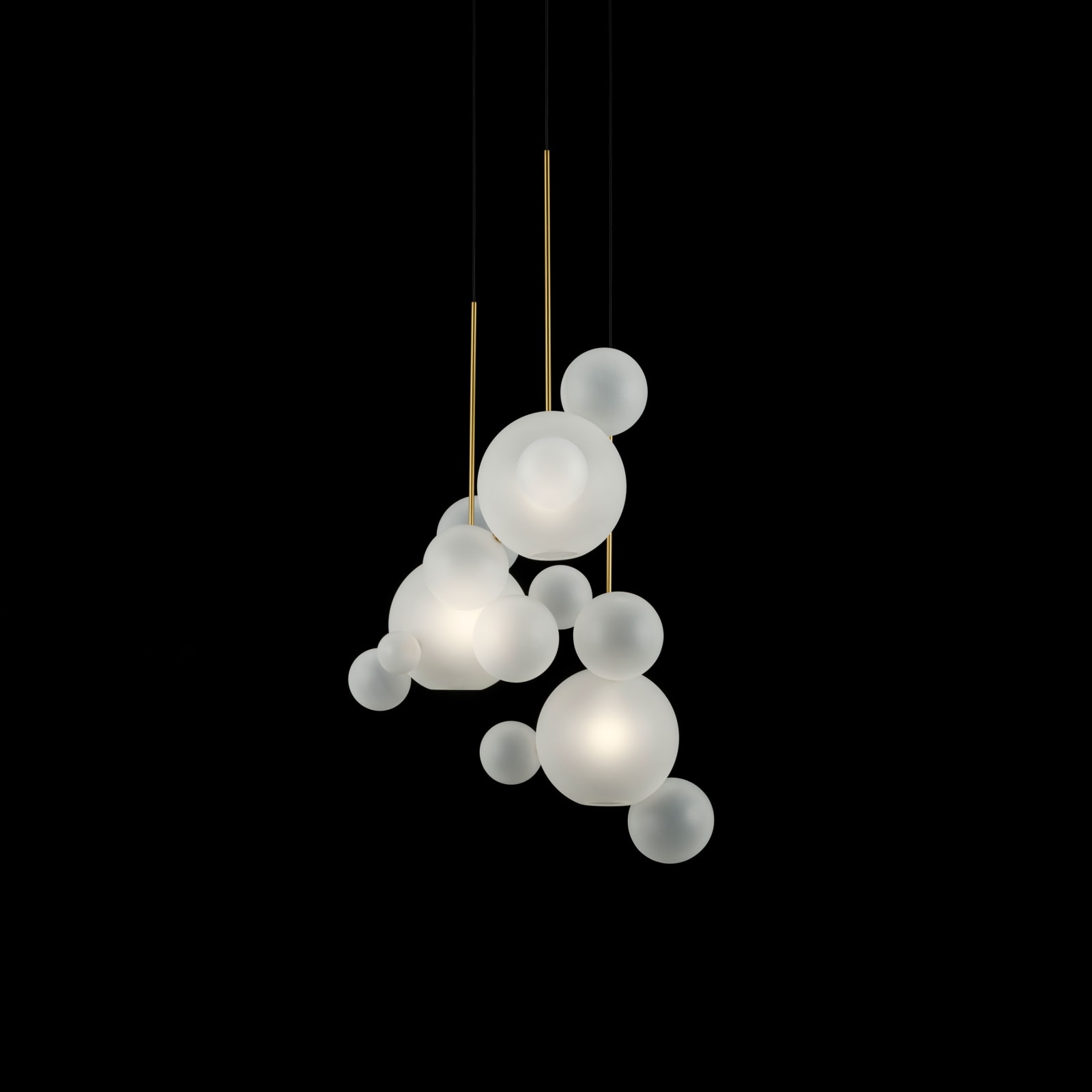 Giopato & Coombes, Bolle Frosted Circular Chandelier 14 Bubbles