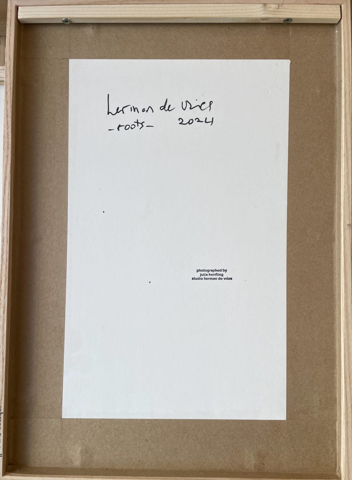 herman de vries, coll.: 18.8.'24 roots from earth, 2024