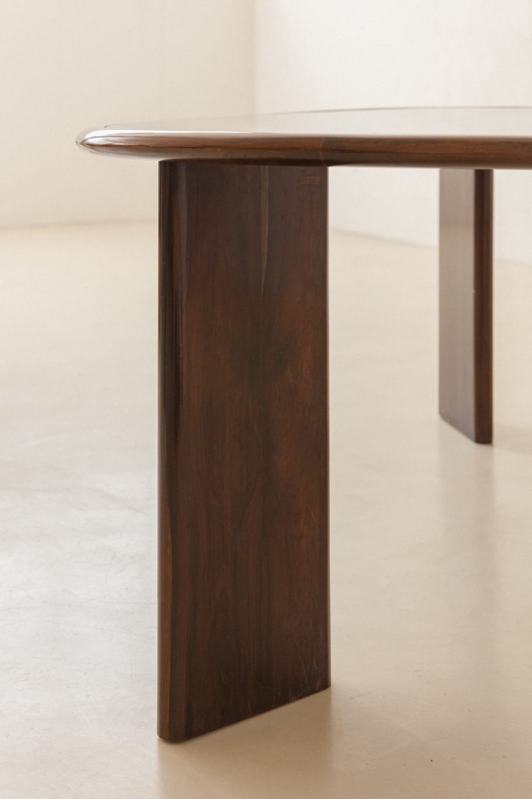 Joaquim Tenreiro, Triangular Table with Glass Top, c. 1960