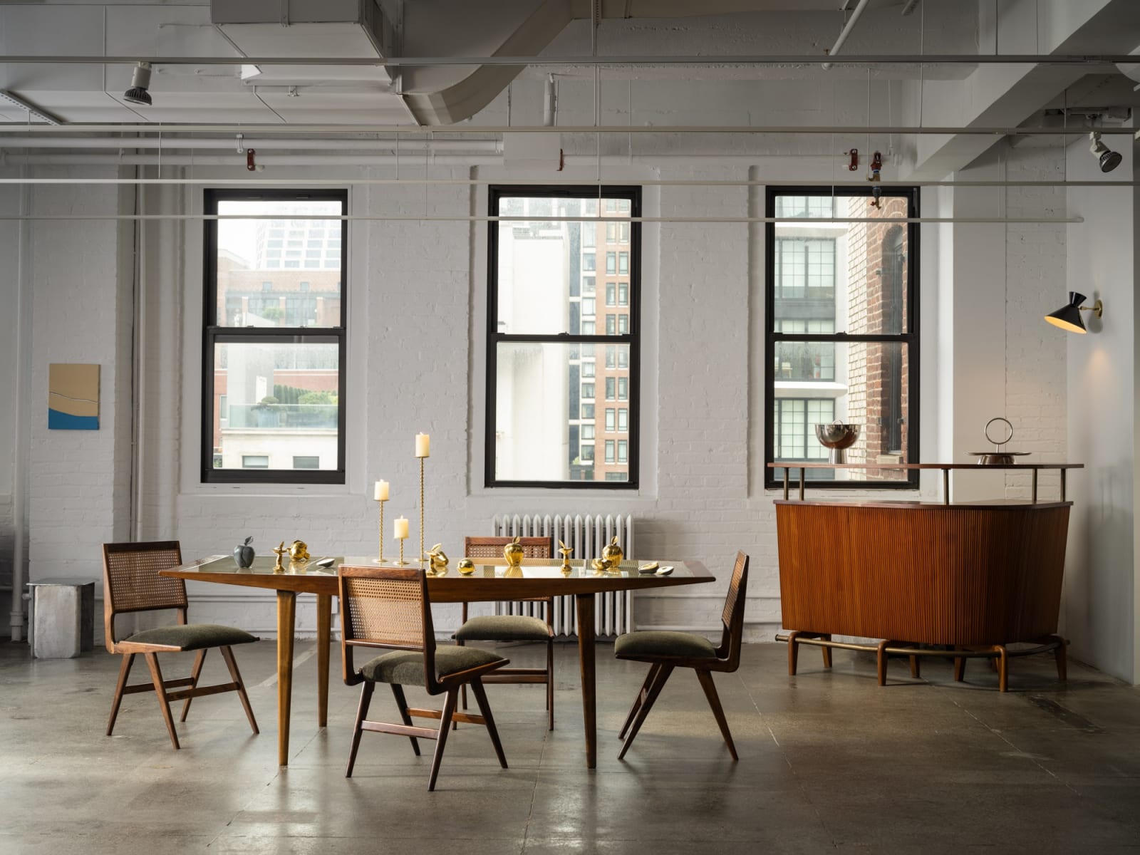 Carlo Hauner and Martin Eisler, Dining Table with Cane Top, 1950s
