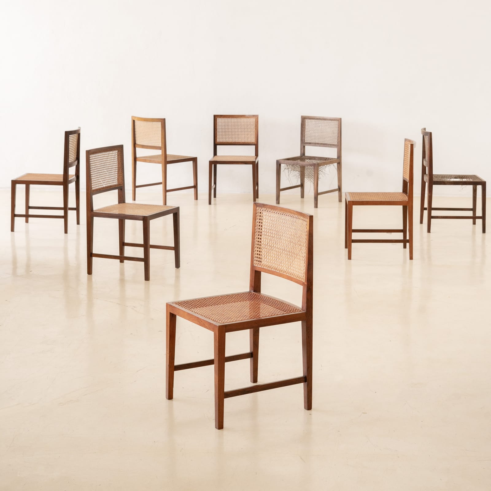 M.L. Magalhães, Cane Chairs (8 units), 1960s