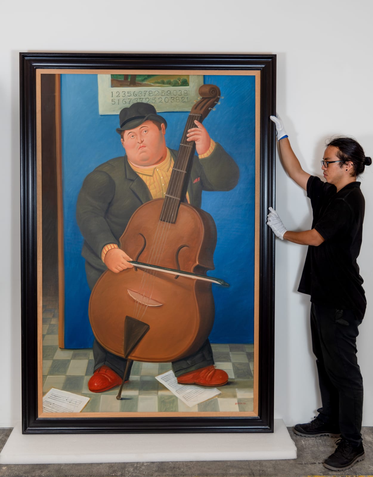 Fernando Botero, Man playing Contrabass, 1999