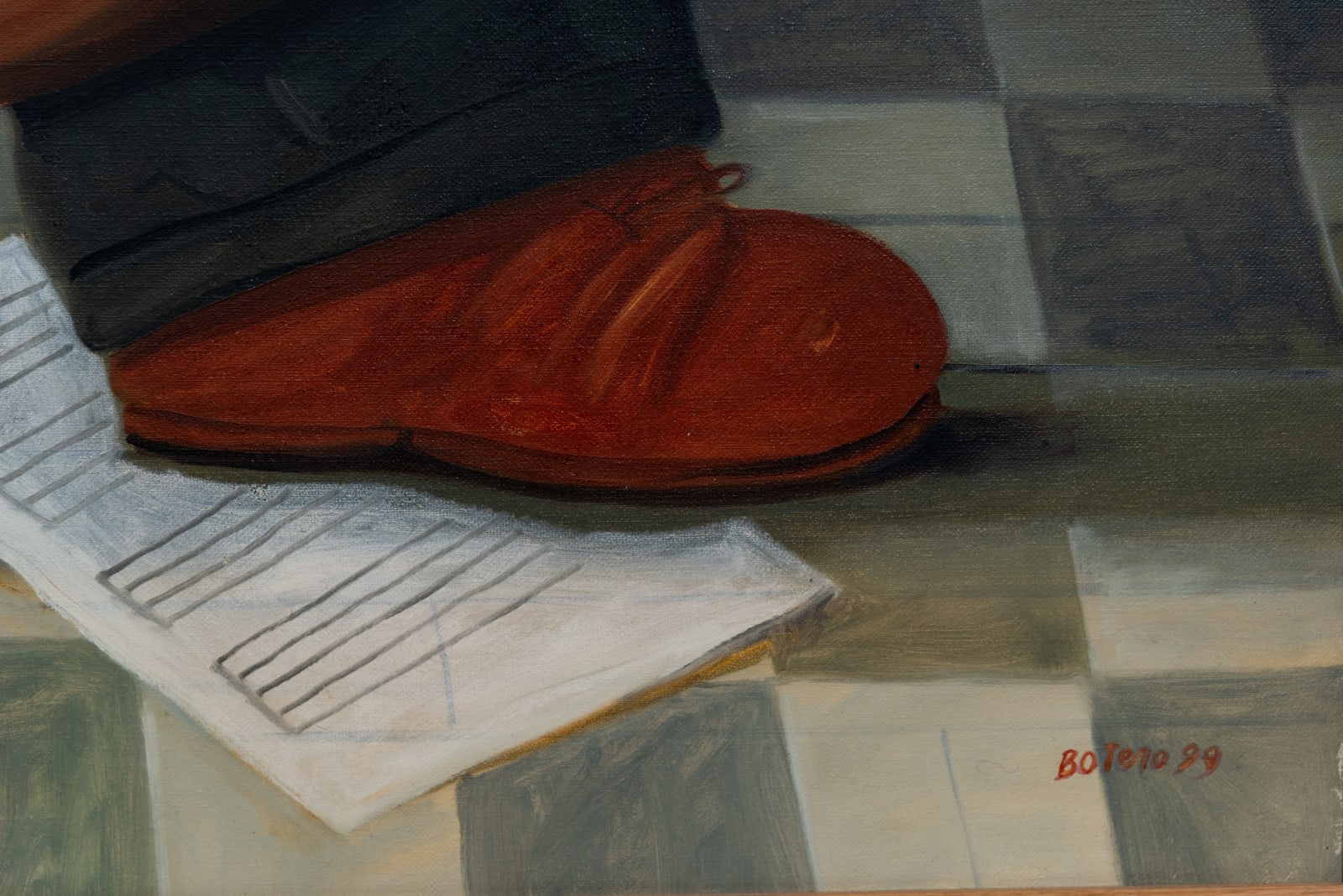 Fernando Botero, Man playing Contrabass, 1999