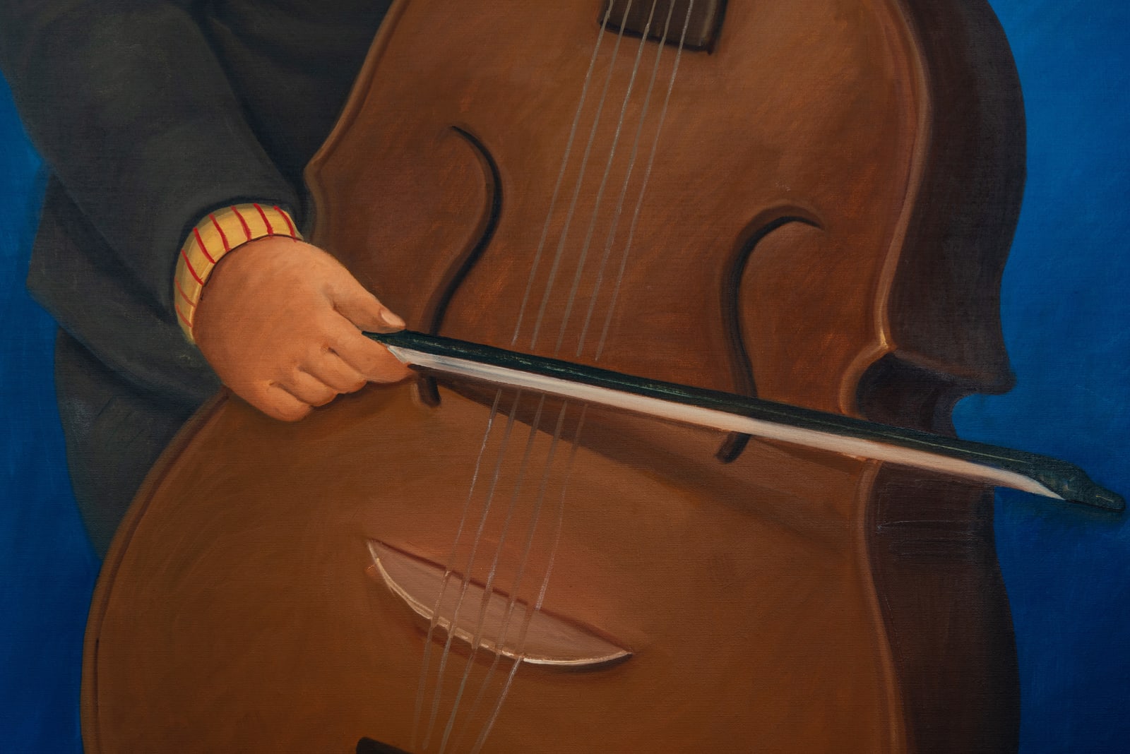 Fernando Botero, Man playing Contrabass, 1999