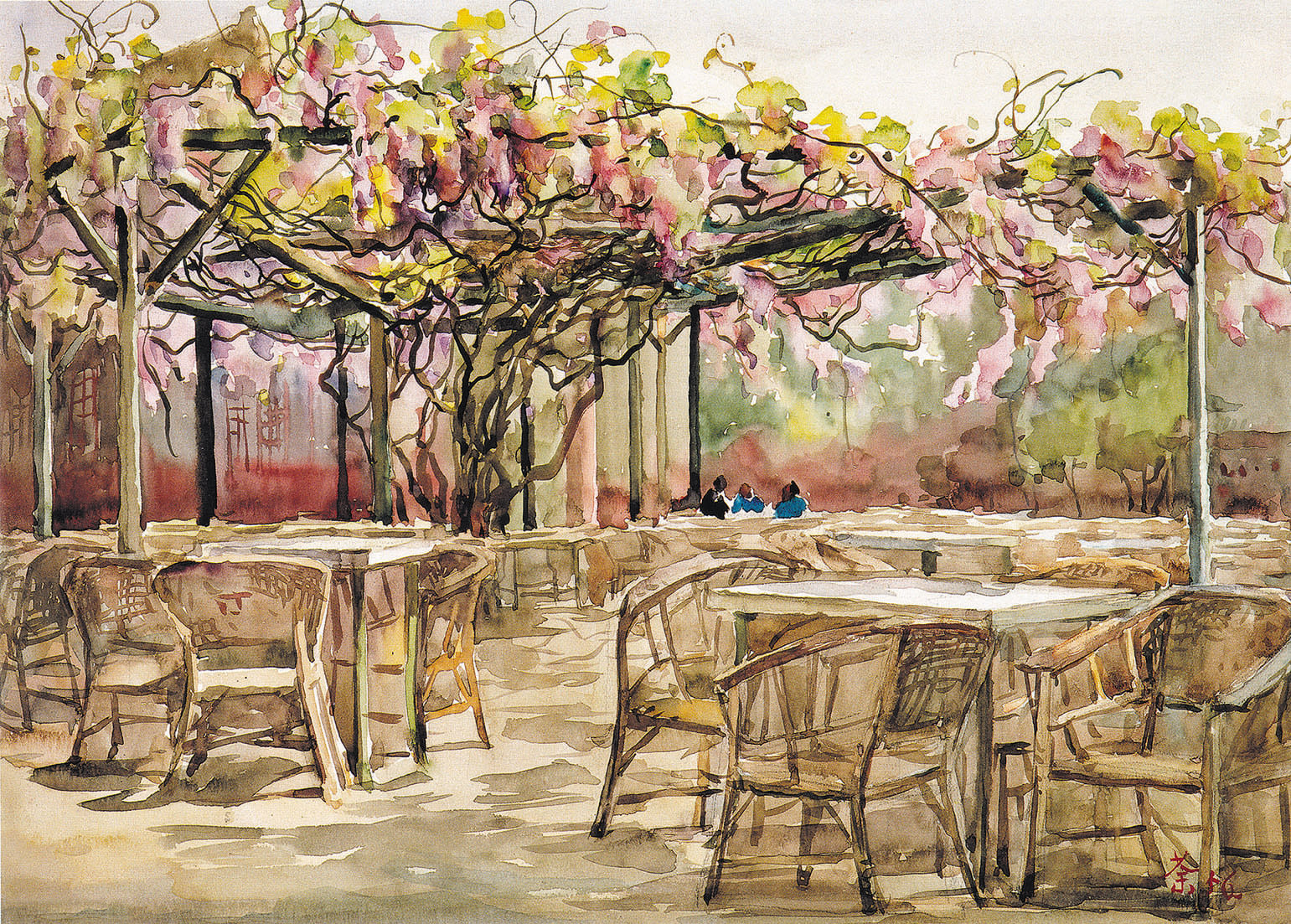 Wu Guanzhong 吳冠中, Wisteria 紫藤, 1956