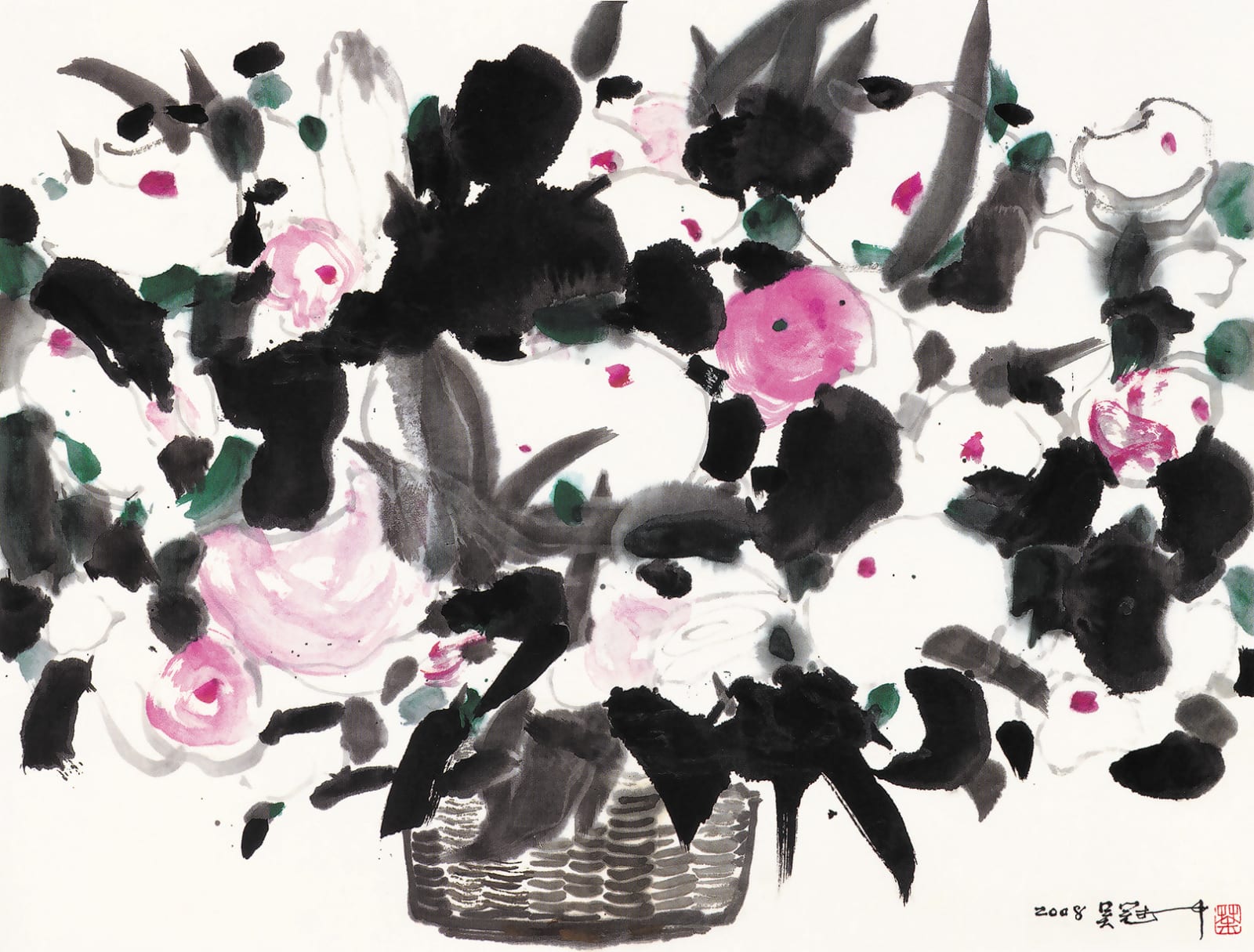 Wu Guanzhong 吳冠中, Something Romantic 笑風流, 2008