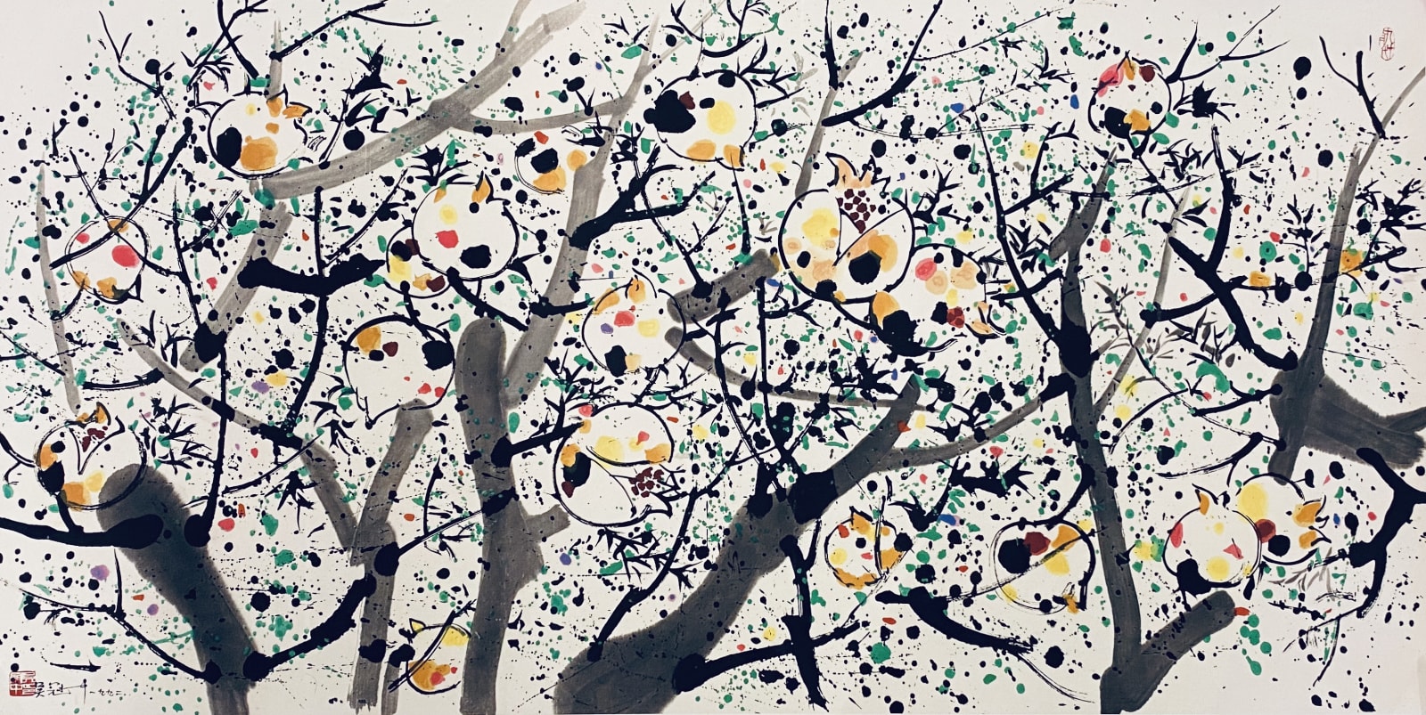 Wu Guanzhong 吳冠中, Pomegranates 石榴, 1992
