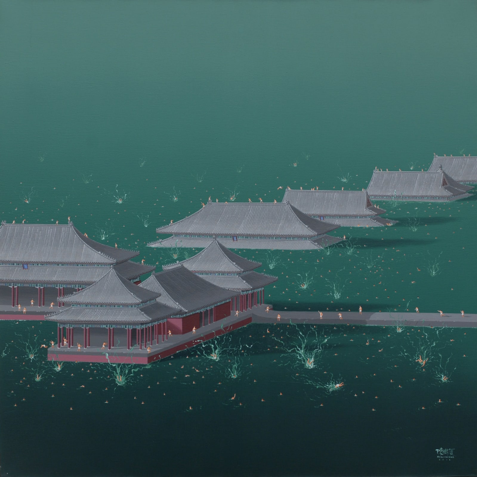 Chen Lianqing 陳聯慶, Splashing About in the Palace III 天朝的水花 三, 2012