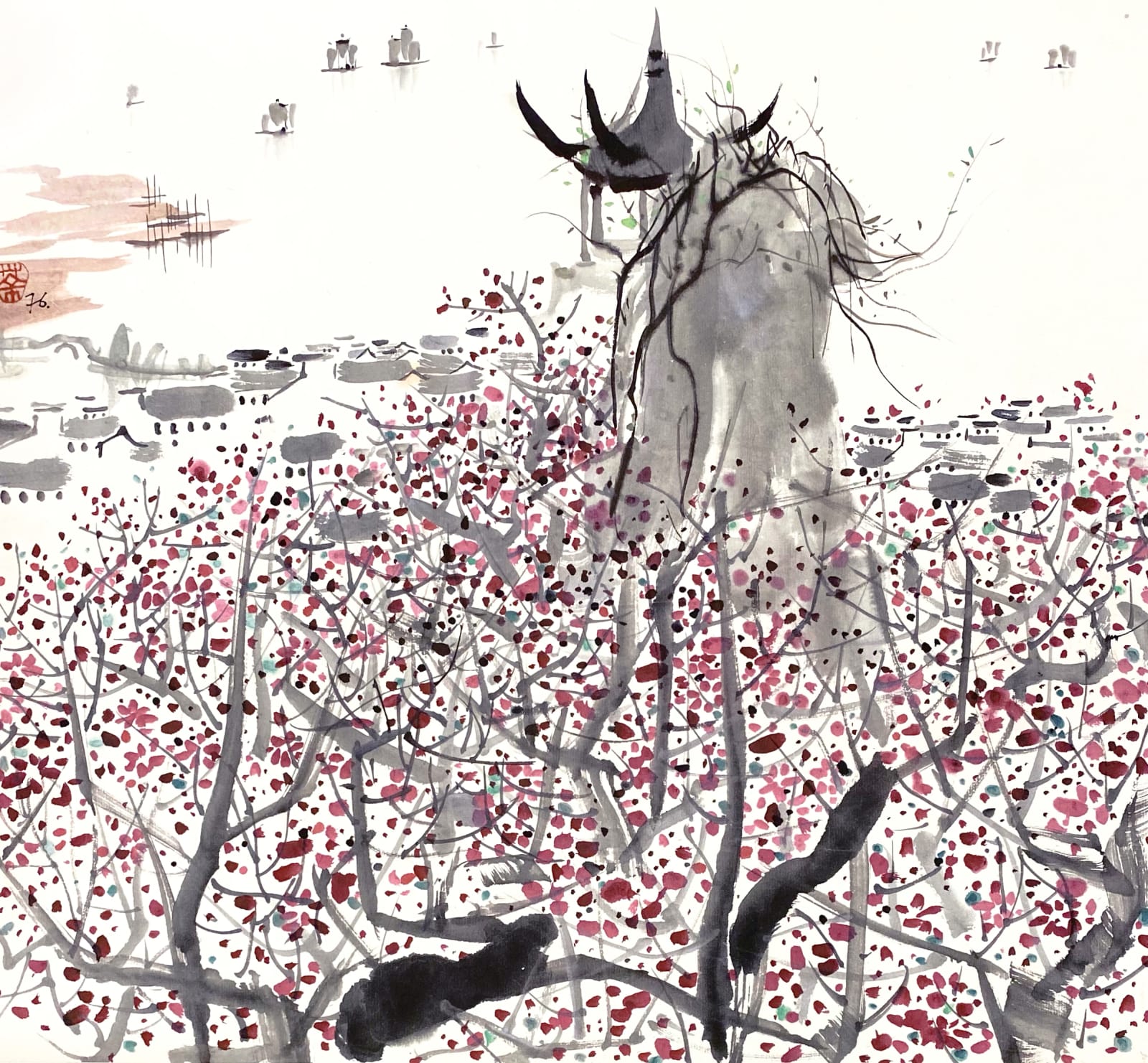 Wu Guanzhong 吳冠中, The Plum Garden 梅園, 1976