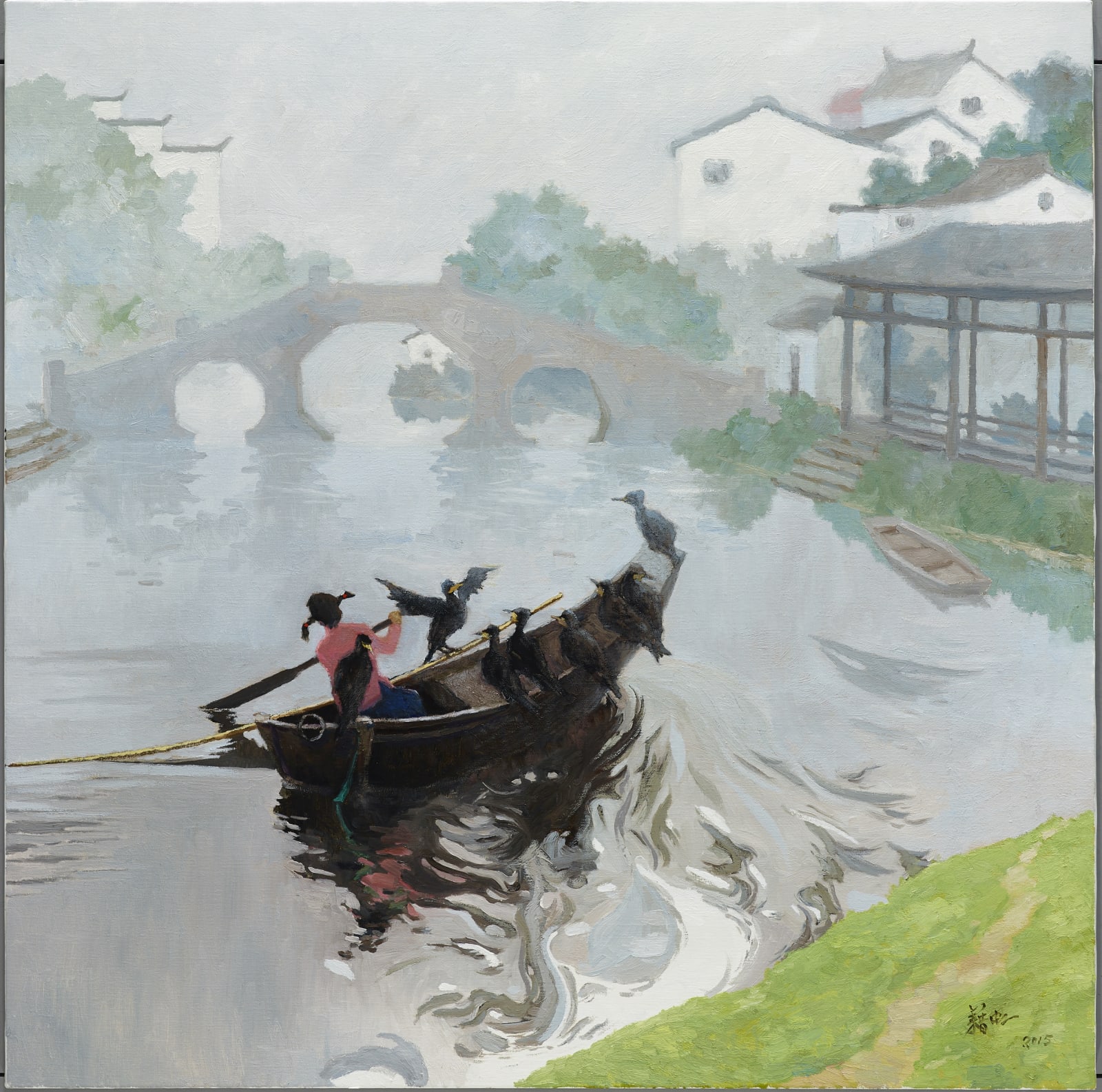 Chi Hong 籍虹, 煙雨濛濛戲漁鷹, 2015