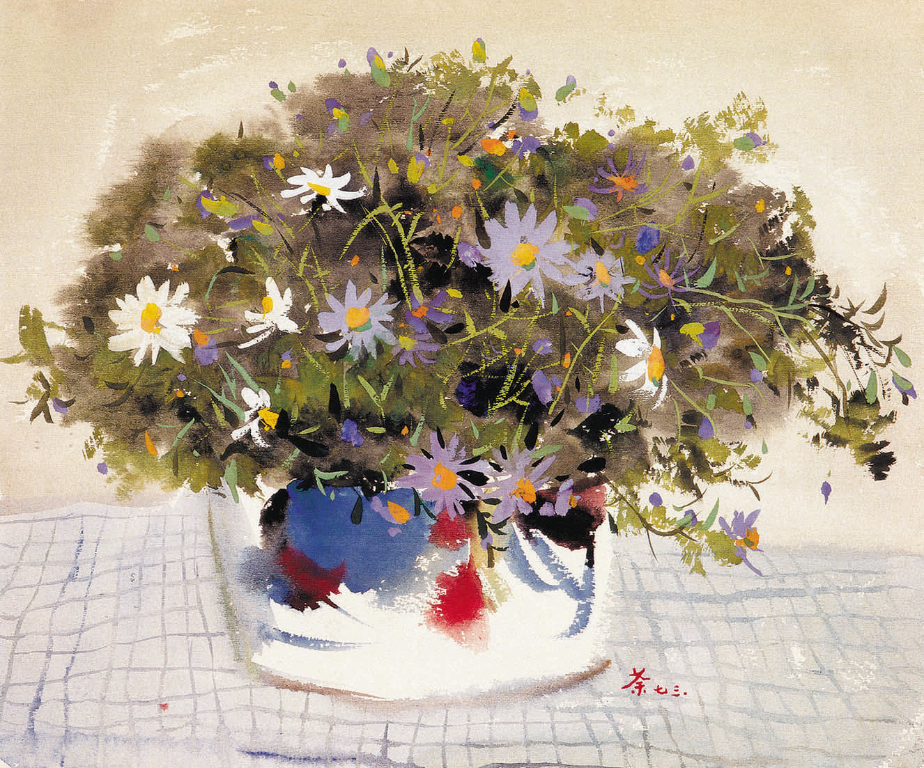 Wu Guanzhong 吳冠中, Flowers 花卉, 1973