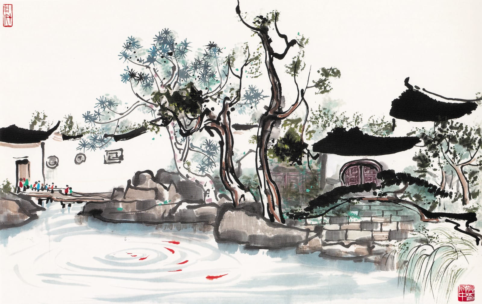 Wu Guanzhong 吳冠中, The Garden of the Master of the Nest 網師園, 1986