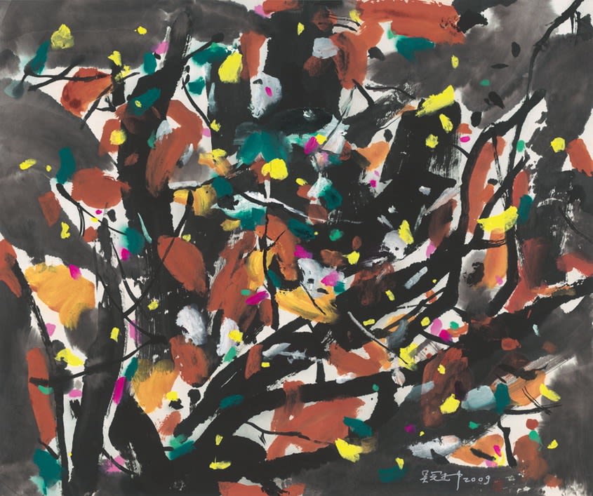 Wu Guanzhong 吳冠中, 秋葉青雪 , 2009