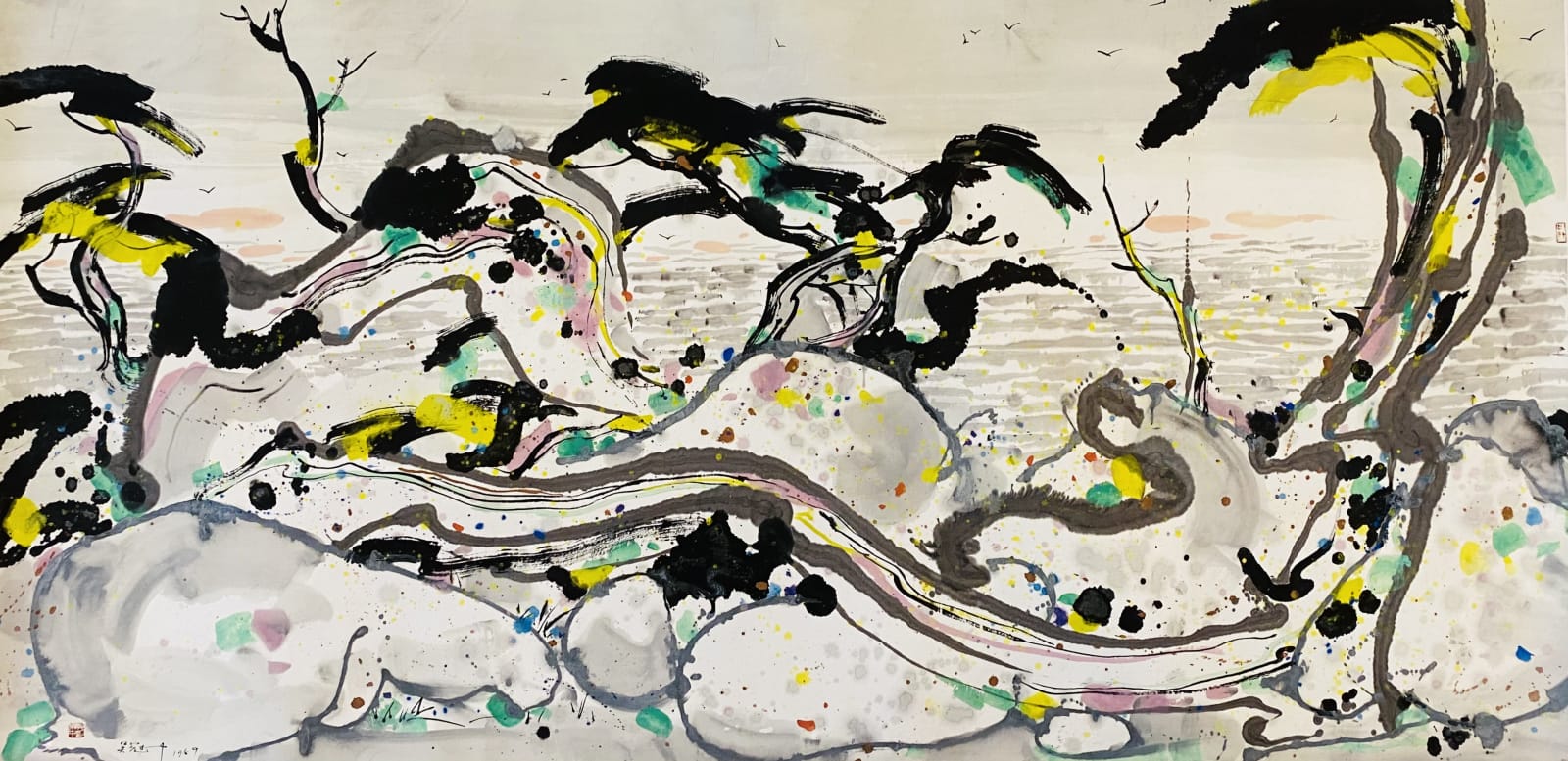 Wu Guanzhong 吳冠中, The Coast of West America 美國西部海岸, 1989
