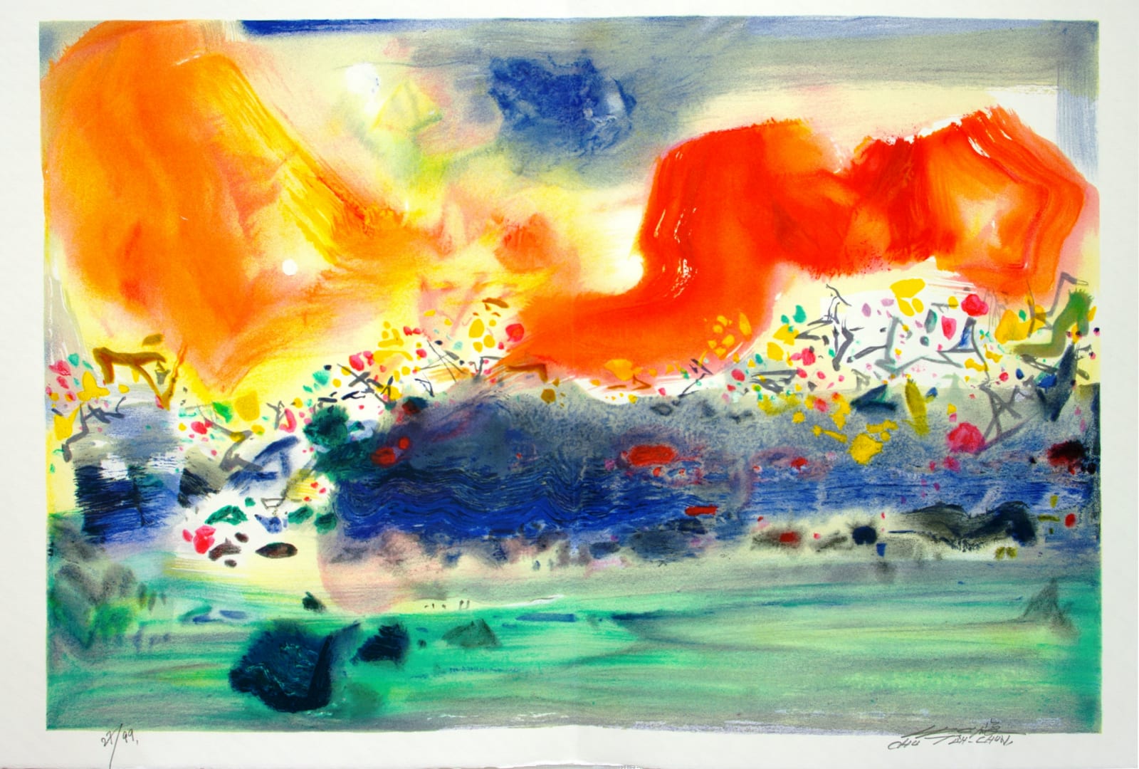 Chu Teh-Chun 朱德群, Encre Orageuse 墨之風暴, 2008
