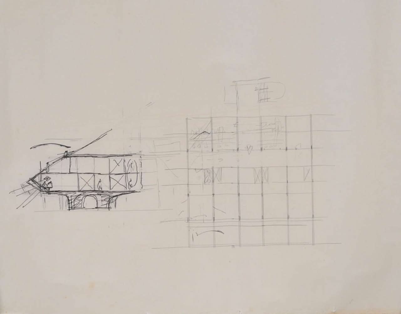 Oscar Niemeyer, Ensemble de 12 dessins - Étude pour le Sambodromo - RJ, c. 1980