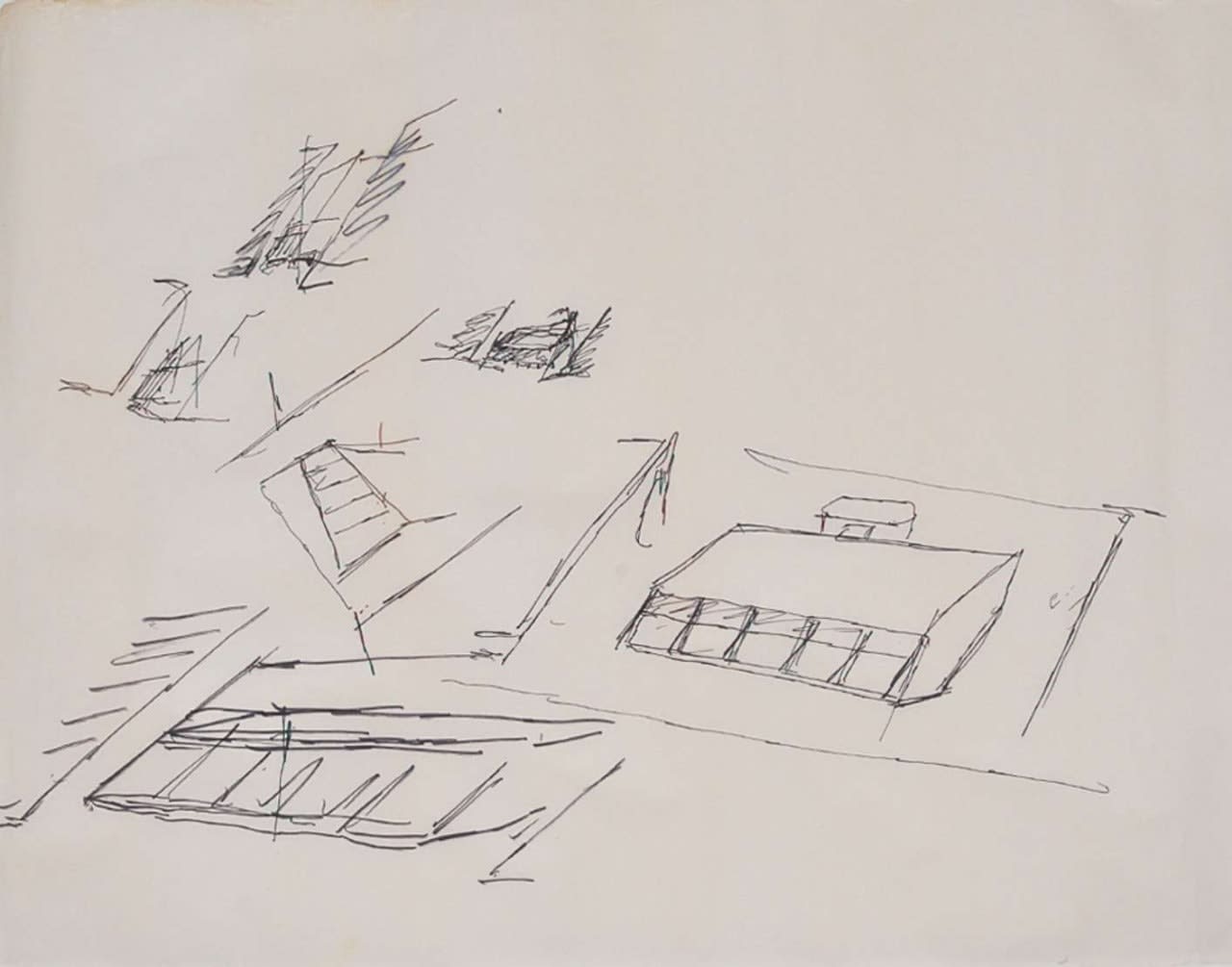 Oscar Niemeyer, Ensemble de 12 dessins - Étude pour le Sambodromo - RJ, c. 1980