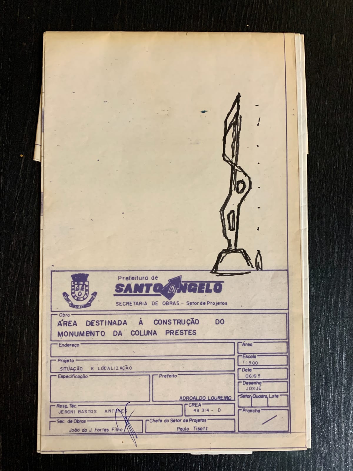 Oscar Niemeyer, Monumento Carlos Prestes - Ensemble de dessins et écrits, c. 1995