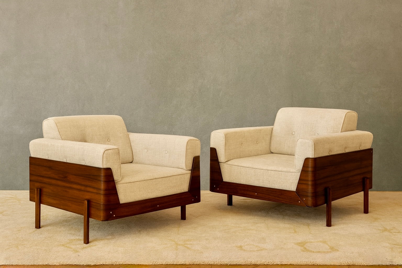 Bertomeu, Paire de Fauteuils/ Pair of Armchairs, c. 1960