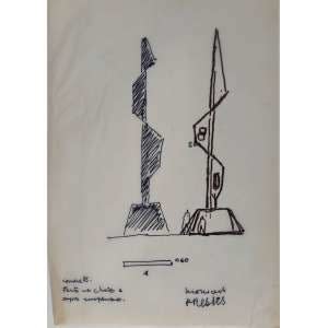 Oscar Niemeyer, Monumento Carlos Prestes - Ensemble de dessins et écrits, c. 1995