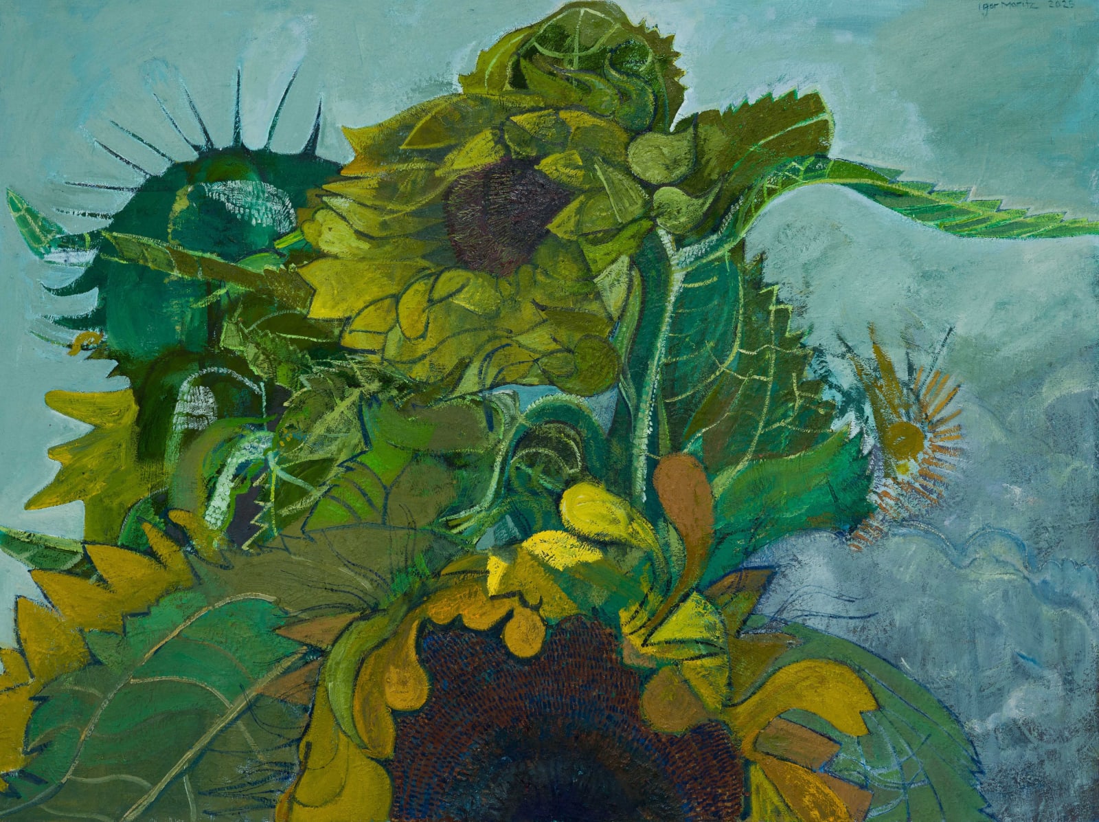 Igor Moritz, Sunflowers (Blue), 2025