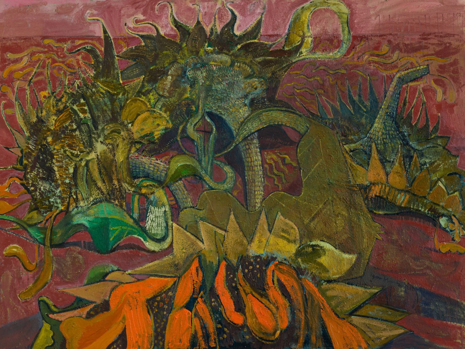 Igor Moritz, Sunflowers (Red), 2025, Brigade Gallery