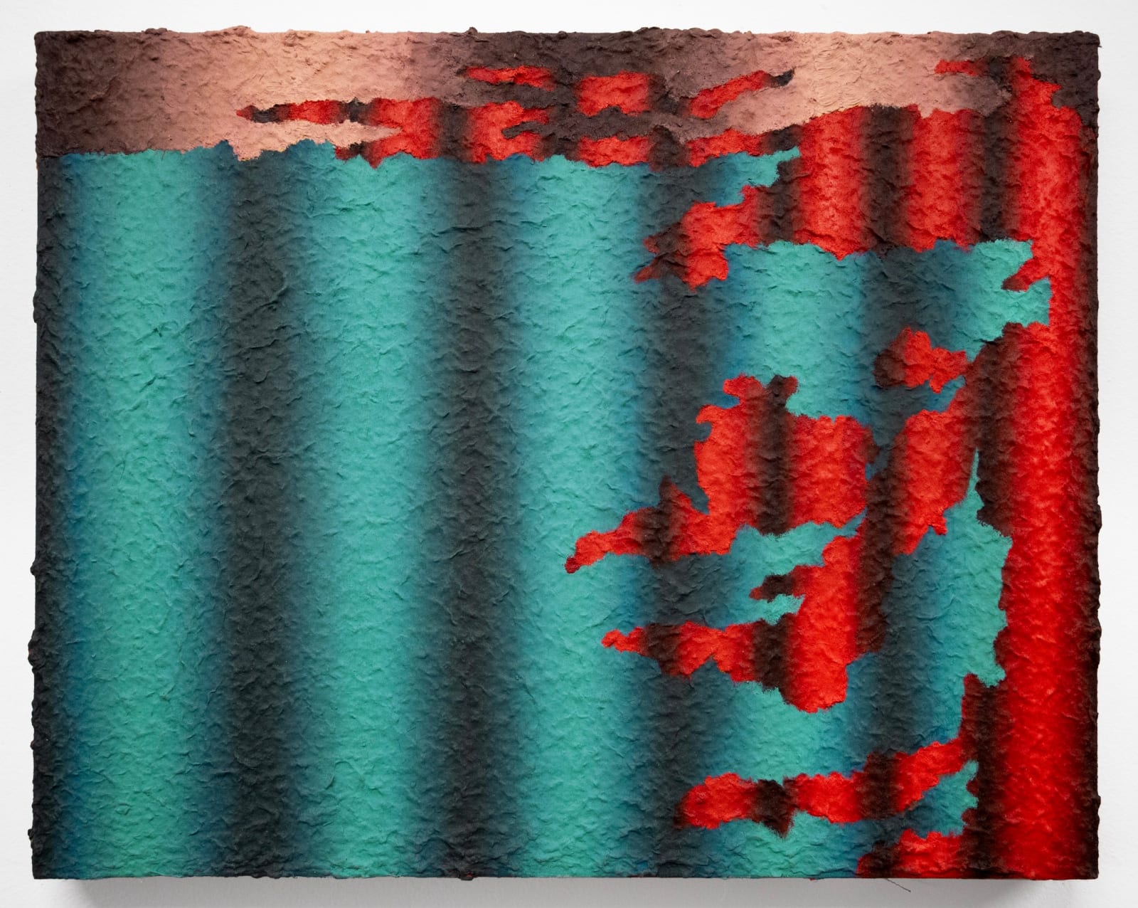 Kevin Lowenthal, Aqua, nude, cadmium red curtain, 2025