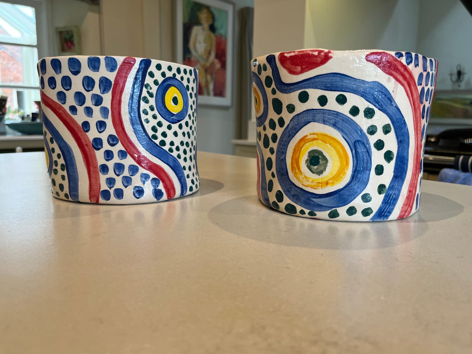 Cary Norman, Circles, spots and stripes, planter
