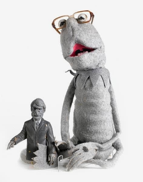 Fluck And Law, Spitting Image. Prime Minister John Major and Kermit, c1985
