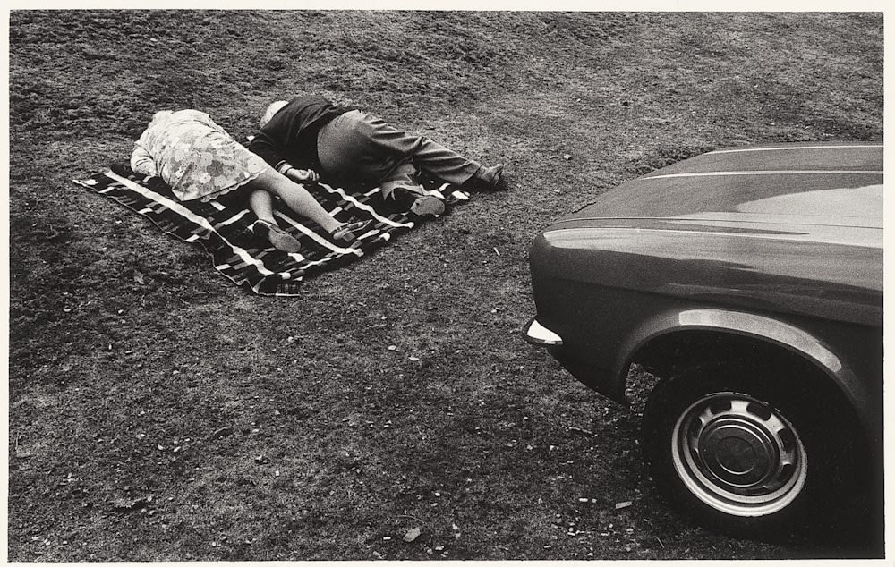 Paul Hill, Old Couple and Car, Church Stretton, 1975