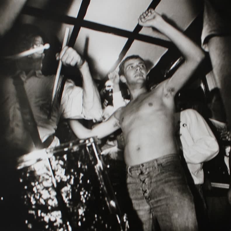 Ken Grant, Drummer and young man in Foghorn bar, c1989