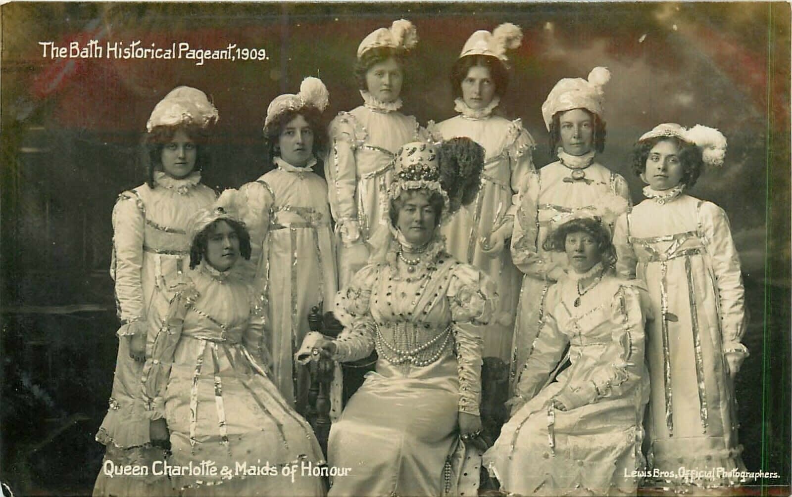 Lewis Bros, Queen Charlotte & Maids of Honour (The Bath Historical Pageant), 1909