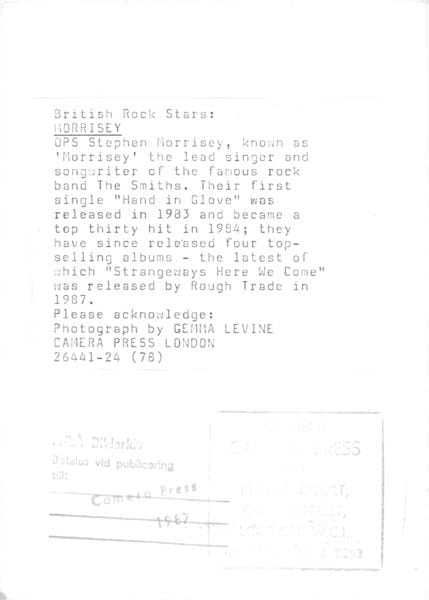 Gemma Levine, Morrissey, 1982